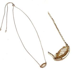 Kendra Scott Meghan Crackle Brown Pearl 14k Gold Plate Adjustable Necklace